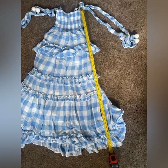 Sundress Blue Gingham Tiered Maxi Dress XS - Picture 8 of 8